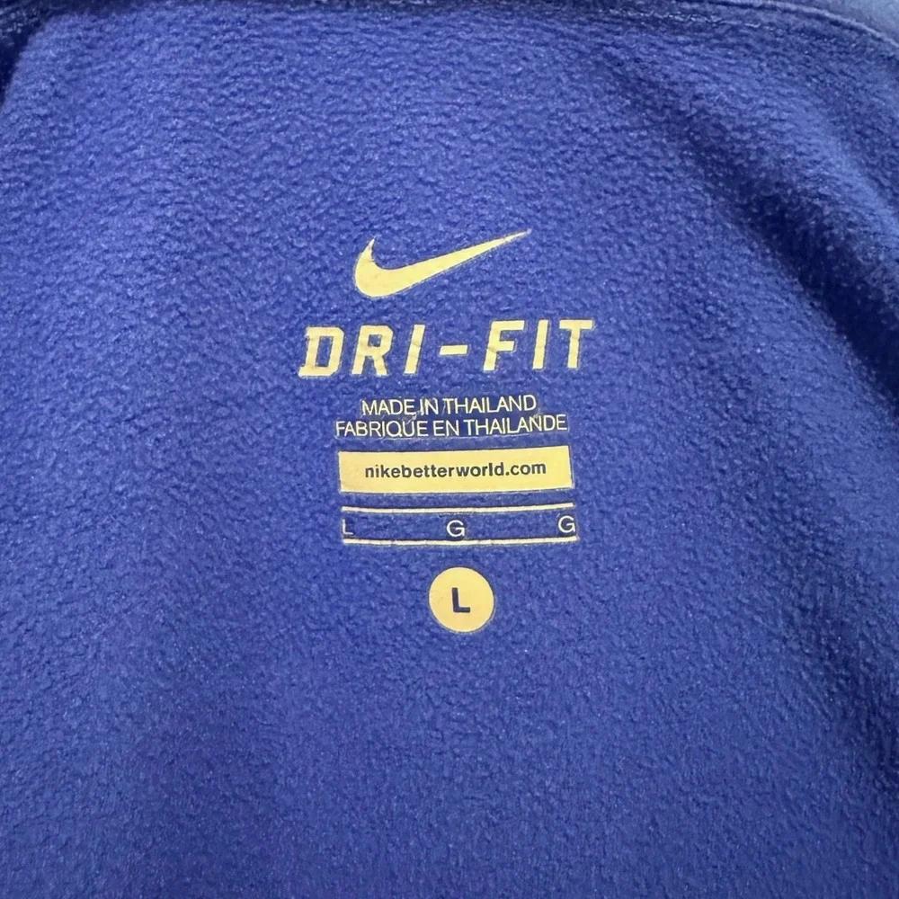 Nike Womens Blue Dri-FIT Fleece Lined‎ Quarter Zip Hoodie Size Large Running Top
